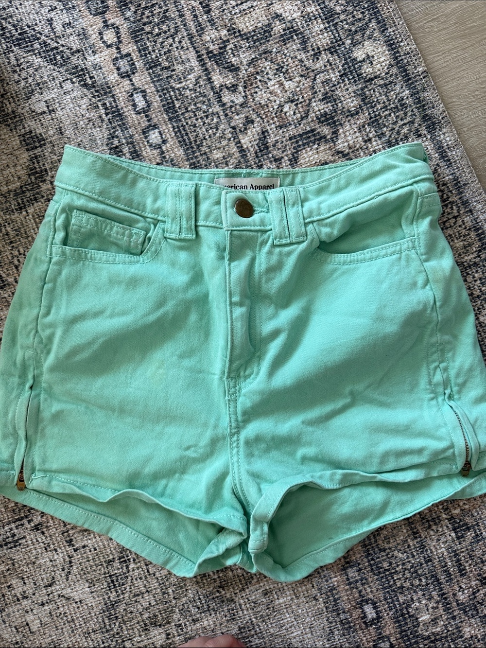 American Apparel Mint Green High Waist Women's Shorts